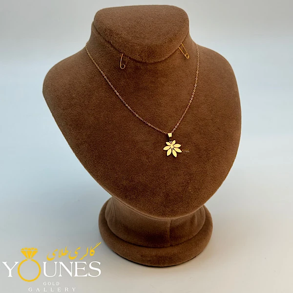 آویز گل پنج برگ طلا لیزری